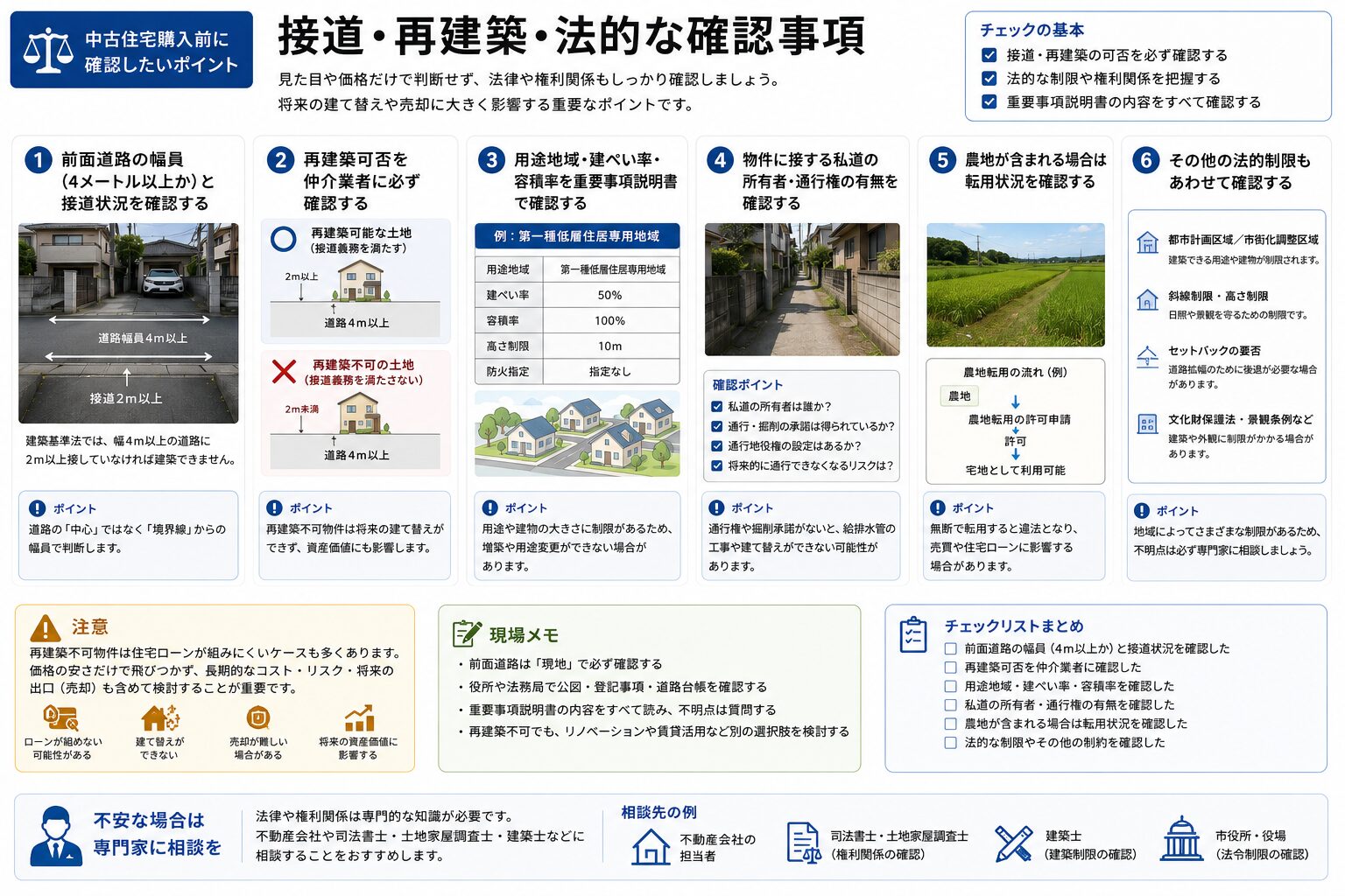 接道・再建築・法的な確認事項の確認ポイント